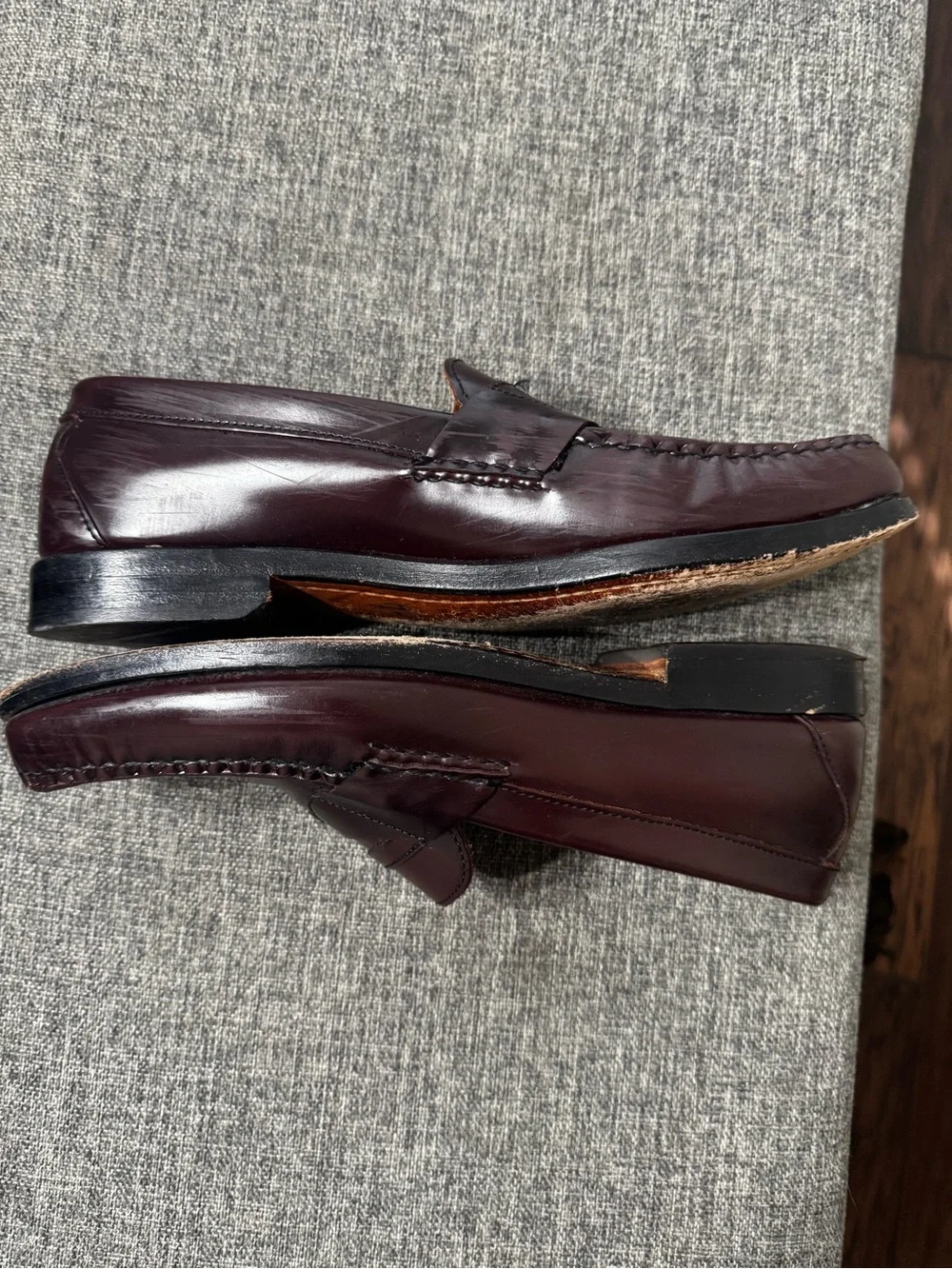 Men's Allen Edmonds Burgundy Leather Slip-On Loafers
